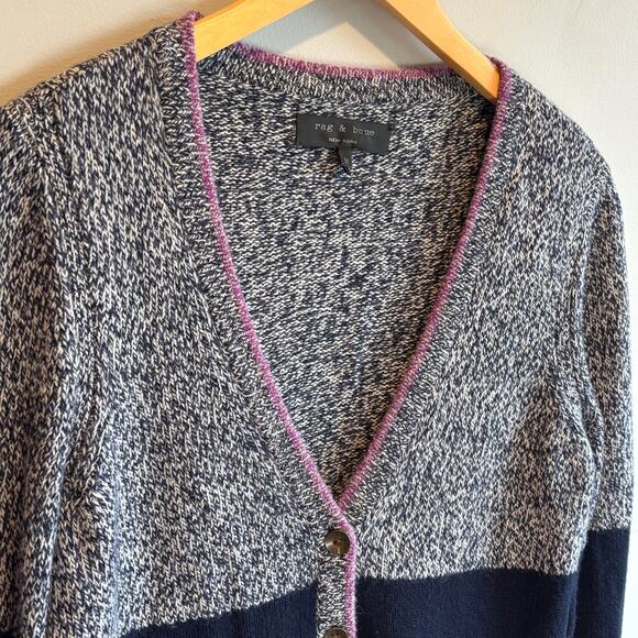 Rag & Bone Color Block Alpaca Blend Cardigan Sweater - size Medium - Picture 2 of 6